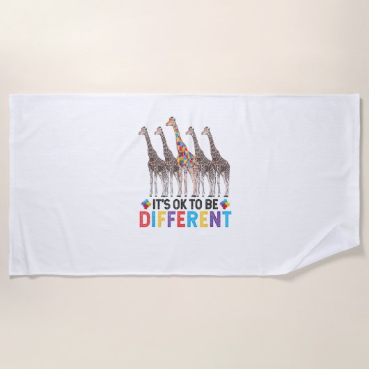Autismus Bewusstsein Niedlich Giraffe Tier Es ist  Strandtuch (Vorderseite)