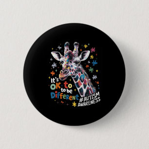 Autismus Bewusstsein Niedlich Giraffe Tier sein Ok Button
