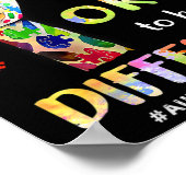 Autismus Bewusstsein Niedlich Giraffe Tier sein Ok Poster (Ecke)