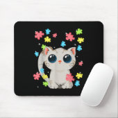 Autismus Bewusstsein Niedlich Katzenkätzchen Farbr Mousepad (Mit Mouse)