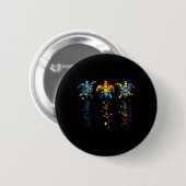 Autismus Bewusstsein Niedlich Schildkrötentier Es Button (Vorne & Hinten)