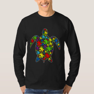 Autismus Bewusstsein Niedlich Turtle Puzzle Piece T-Shirt
