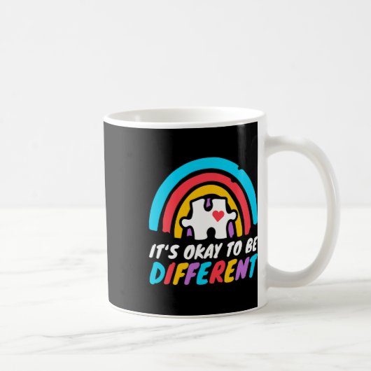 Autismus-Bewusstsein Okay Anders zu sein Liebe Aut Kaffeetasse (Rechts)