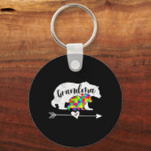 Autismus Bewusstsein Oma Bären Unterstützung Autis Schlüsselanhänger (Vorderseite)