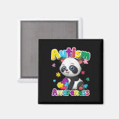 Autismus Bewusstsein Panda Puzzle Pieces Farben Ge Magnet (Vorderseite/Rückseite)