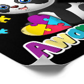 Autismus Bewusstsein Panda Puzzle Pieces Farben Ge Poster (Ecke)