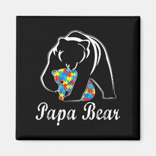 Autismus Bewusstsein Papa Bär Unterstützung Autist Magnet
