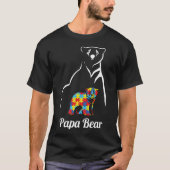 Autismus Bewusstsein Papa Bären Vater T-Shirt (Vorderseite)