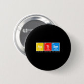 Autismus-Bewusstsein Periodensystem ASD Frauen Män Button (Vorne & Hinten)