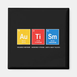 Autismus-Bewusstsein Periodensystem asd Frauen Män Magnet