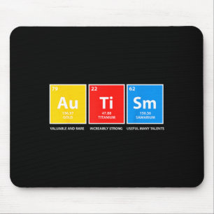 Autismus-Bewusstsein Periodensystem asd Frauen Män Mousepad