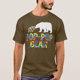 Autismus Bewusstsein Pop Pop Bear Support Autistis T-Shirt
