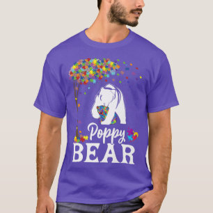 Autismus Bewusstsein Poppy Bären Unterstützung Aut T-Shirt