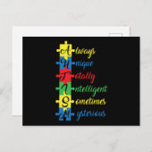 Autismus-Bewusstsein Postkarte (Vorne/Hinten)