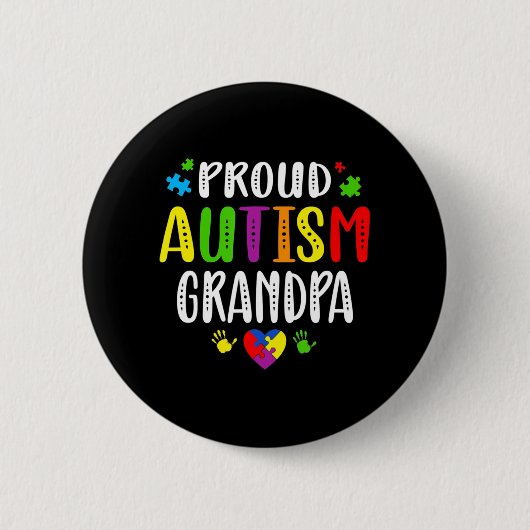 Autismus Bewusstsein Proud Autismus Großer Handher Button (Vorderseite)