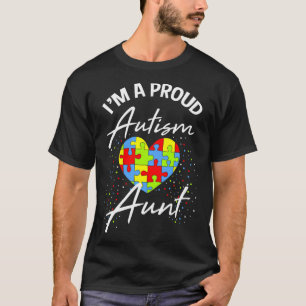Autismus Bewusstsein Proud Tante Puzzle Herz Cool T-Shirt