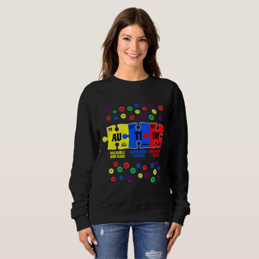 Autismus Bewusstsein Puzzle Chemical Element Au Ti Sweatshirt (Vorne ganz)