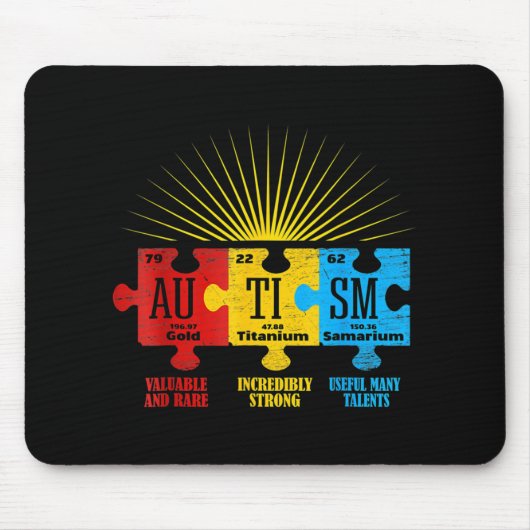 Autismus Bewusstsein Puzzle Chemical Element T - S Mousepad (Vorne)