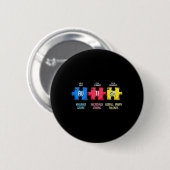 Autismus-Bewusstsein-Puzzle-Chemieelement Button (Vorne & Hinten)