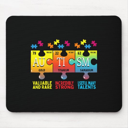Autismus Bewusstsein Puzzle Chemieelemente Mousepad (Vorne)