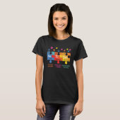 Autismus Bewusstsein Puzzle Chemieelemente T-Shirt (Vorne ganz)