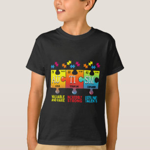 Autismus Bewusstsein Puzzle Chemieelemente T-Shirt