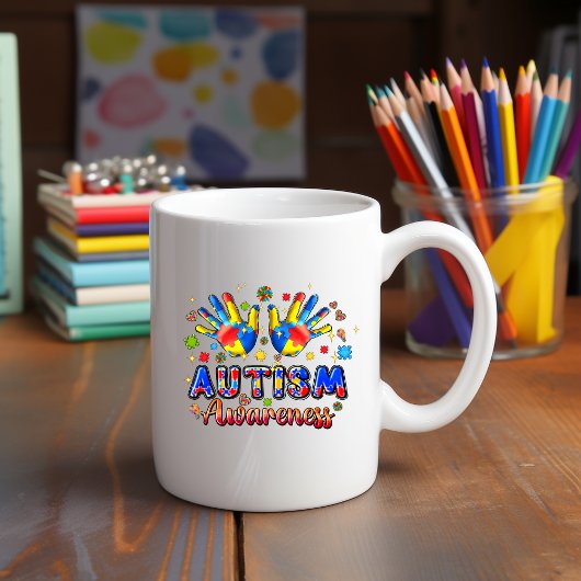 Autismus Bewusstsein Puzzle Hand Tasse