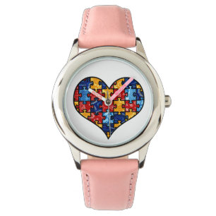 Autismus Bewusstsein Puzzle Herz Armbanduhr