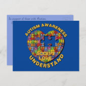 Autismus Bewusstsein Puzzle Herz Postkarte (Vorne/Hinten)