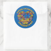 Autismus Bewusstsein Puzzle Herz-Runde Sticker (Tasche)