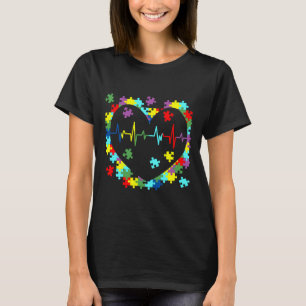 Autismus Bewusstsein Puzzle Herzschlag T-Shirt