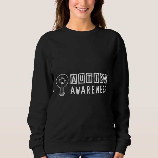 Autismus Bewusstsein Puzzle Licht Bulb Sweatshirt (Vorderseite)