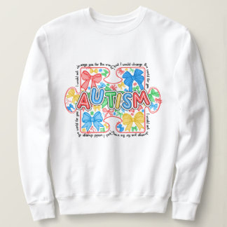 Autismus Bewusstsein Puzzle Piece Coquette Bow Sweatshirt