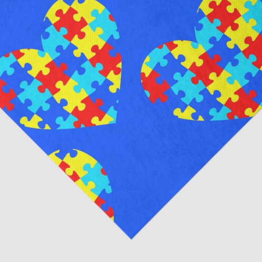 Autismus Bewusstsein Puzzle Piece Herz Seidenpapier (Detail)