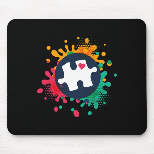 Autismus Bewusstsein Puzzle Piece Liebe Autistisch Mousepad (Vorne)