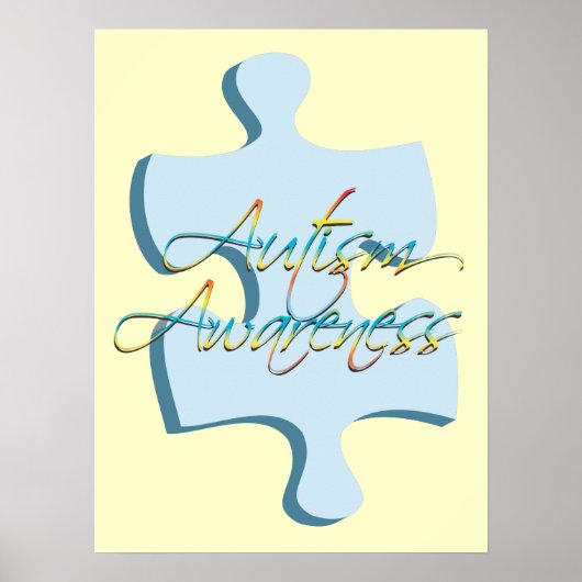 Autismus Bewusstsein Puzzle Piece Poster Kunst (Vorne)