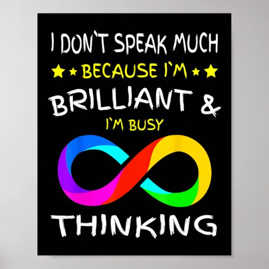 Autismus Bewusstsein Puzzle Piece Rainbow Infinity Poster (Vorne)