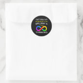 Autismus Bewusstsein Puzzle Piece Rainbow Infinity Runder Aufkleber (Tasche)