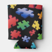 Autismus Bewusstsein Puzzle Stücke Dosenkühler (Rückseite)