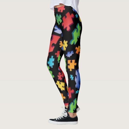 Autismus Bewusstsein Puzzle Stücke Leggings (Links)