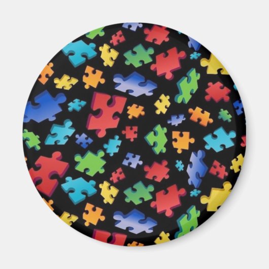 Autismus Bewusstsein Puzzle Stücke Magnet (Vorne)