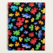 Autismus Bewusstsein Puzzle Stücke Planer (Vorderseite)