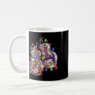Autismus-Bewusstsein Puzzle-Teil Boxhandschuhe Män Kaffeetasse