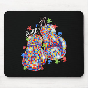 Autismus-Bewusstsein Puzzle-Teil Boxhandschuhe Män Mousepad