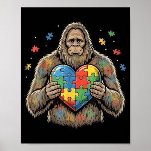 Autismus-Bewusstsein-Puzzleh Herz autistisch Bigfo Poster