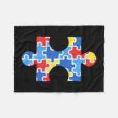 Autismus-Bewusstsein-Puzzleteil-Tasche-Shirt Autis Fleecedecke (Vorderseite (Horizontal))