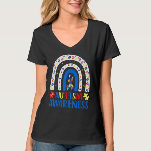 Autismus Bewusstsein Rainbow Puzzle Autismus Bewus T-Shirt (Vorderseite)