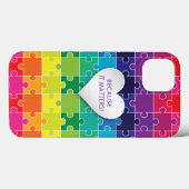 Autismus Bewusstsein Rainbow Puzzle Piece Case-Mate iPhone Hülle (Rückseite (Horizontal))