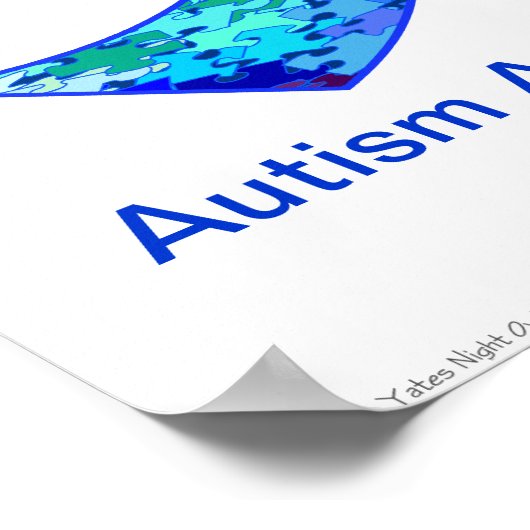 Autismus Bewusstsein Regenbogen Puzzle Ribbon Post Poster (Ecke)