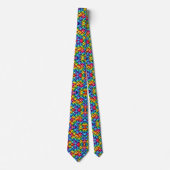 Autismus-Bewusstsein Regenbogen-Puzzleteile Schlip Krawatte (Vorderseite)